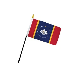 Mississippi 4x6in Stick Flags USA Mississippi Magnolia MS State Flags - Picture 1 of 4