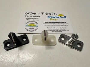 Stayput T-Toggle Horizontal Double Black | white Fastener Nylon Boating Fabric - Picture 1 of 11