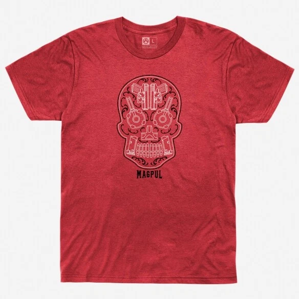 Magpul Men's Sugar Skull Blend T-Shirt X-Large Red Heather MAG1217-612-XL