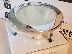 GLOBE LIGHTING 4" CHROME Recessed Shower Trim Frosted Light MR-16 Low Voltage. - Picture 1 of 12