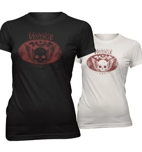 Damen Lady Fit T-Shirt Vintage Totenkopf Bad Bones OV18420 - Picture 1 of 1