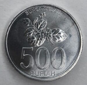 KM.67 - Coin Indonesia 500 Rupiah 2003 Luster "Jasmine Flower" - UNC