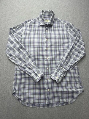 Gitman Bros Shirt Mens Large Blue Plaid Button Front Long Sleeve Made In USA - Image 1 of 4