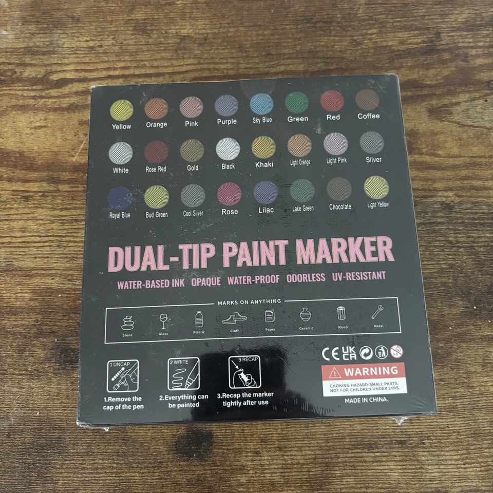 Acrylic Marker Dual Tip Paint Marker 24 Colors Water Based Ink - Image 1 of 2