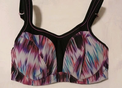 Sujetador Deportivo Panache Talla 34F Cobertura Completa Abstracto Bajo Alambre 34F! Foto 1 de 4