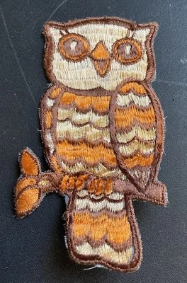 Vintage Embroidery OWL Patch 5” x 3” - Image 1 of 4