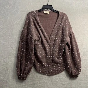 Blume & Feder Damen Cardigan Oberteil weinrot geometrisch groß Polyestermischung offen - Bild 1 von 9