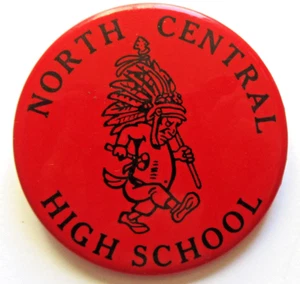 Spokane, WA, - NORTH CENTRAL HIGH SCHOOL Indianer PINBACK Spirit / PEP / Football - Bild 1 von 2