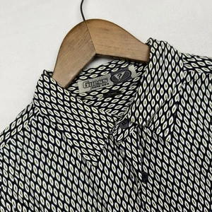 Vintage Guess Shirt Men's XL Black White Geometric Rave Party All over 90s y2k - Picture 1 of 8
