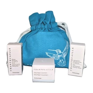 Chantecaille Skincare Bundle Travel Sz Samples & Bag Stress Repair Mask Cleanser - Picture 1 of 7