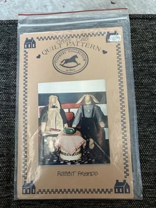 Primitive Pattern For 16” Rabbit Bunnies Dolls Vintage Pattern & Uncut - Picture 1 of 1