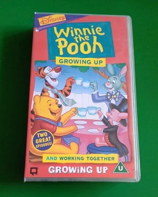 Winnie The Pooh Growing Up + Working Together VHS 2 Episodes Disney Video TESTED - Image 1 of 3
