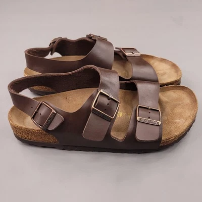 Birkenstock Zapatos Para Hombre Talla 11 EU 44 Marrón Milán Corcho Plantilla Sandalias Cordón Foto 1 de 4