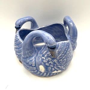 Maceta Cisne Azul Vintage - 3 Pájaros en Círculo - Maceta Hecha en Japón - Imagen 1 de 8
