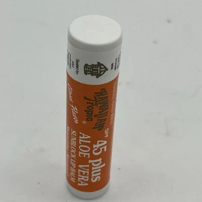 Bálsamo labial Hawaiian Tropic 45 Plus aloe vera sabor cítrico red con 0,14 oz sellado Foto 1 de 2