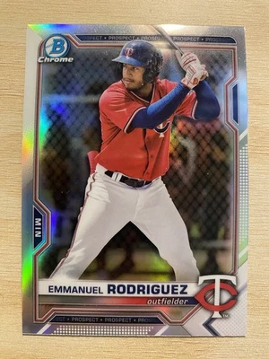 2021 Bowman Chrome Refractor #BDC-55 Emmanuel Rodriguez - Image 1 of 2
