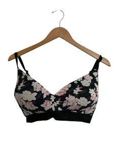 Victoria's Secret Push-up-BH schwarz & pink Blumenmuster überall getragen Gr. 36DDD - Bild 1 von 4