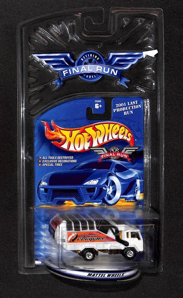 2001 Hot Wheels Final Run 8/12 GARBAGE TRUCK White-Black-Gold w/Real Riders DDSp - Image 1 of 1