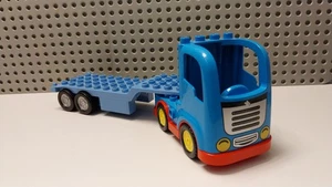 LEGO Duplo LKW blau rot Tieflader Baustelle Laster Sattelauflieger - Bild 1 von 2