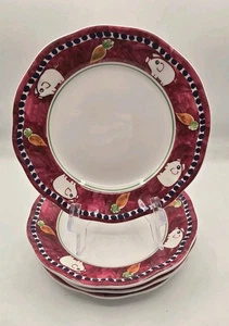 VIETRI Pig Melamine Campagna Porco Salad Plates Set Of 4 Carrot - Picture 1 of 5