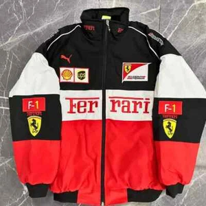 Unisex Adults Ferrari Racing Jacket Vintage Style F1 Ferrari Jacket Mens Coats - Picture 1 of 5