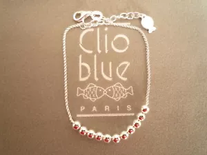 STUNNING BRACELET "CLIO BLUE" SILVER 925/11 SILVER BEADS/NEW/CLAW POUCH - Picture 1 of 1