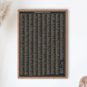 WETHERSPOONS CHECKLIST Poster | UK Pub Crawl Tracker | Beer Lover Gift - Picture 1 of 8