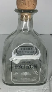 Patron Silver Tequila Bottle Empty With Cork 750ml With Certificate In Great Con - Picture 1 of 6