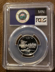 2005 S State Flag Label Minnesota Silver Quarter PCGS PR70DCAM - Picture 1 of 2
