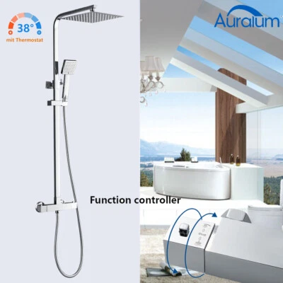 Duschsystem Thermostat Regendusche Duscharmatur Massage Duschset mit Handbrause - Bild 1 von 4