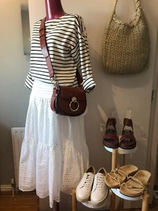 ZARA £59.99 White Broderie Anglaise Maxi Midi Prairie Layered Skirt XL UK 14-16 - Picture 1 of 24