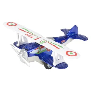 Cool Looking 5.25'' Blue Die Cast Pull Back Propeller Classic Planes Toy - Picture 1 of 1