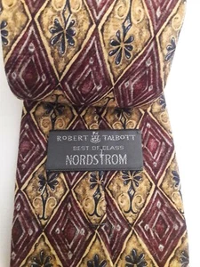Robert Talbott Best of Class Nordstrom Tie 100% Silk Red And Gold - Picture 1 of 4