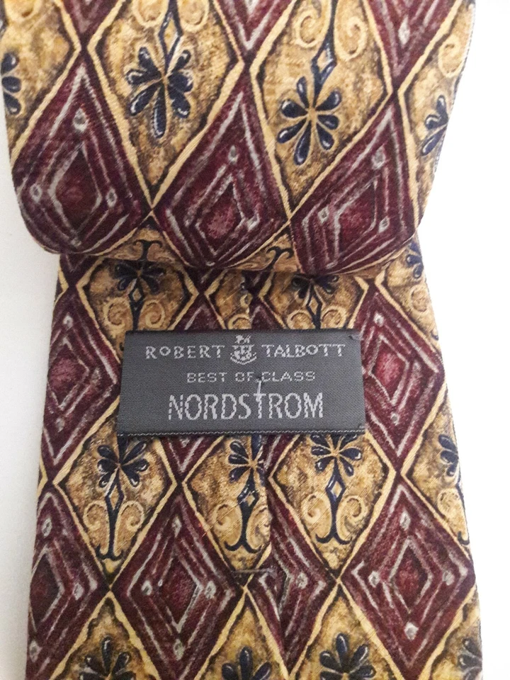 Галстук Robert Talbott лучший в своем классе Nordstrom 100% шелк красный и золотой - Изображение 1 из 4