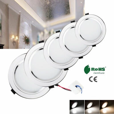 Dimmable Recessed LED Ceiling Light Downlight Bulb 3W 5W 7W 9W 12W Bright Lamps - Image 1 of 4