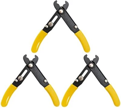 ELECTRONIX EXPRESS 3 Pack 5" Wire Stripper & Cutter w Self Opening Cushion Grip Handles