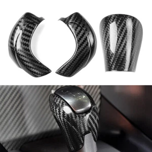 Gear Shift Knob Cover Trim For Nissan GTR R35 2008-2016 Carbon Fiber Black 3Pcs - Foto 1 di 11