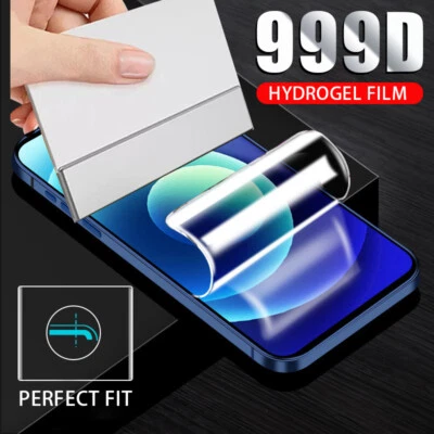 Soft Hydrogel Clear Screen Protector Film For iPhone 14 13 12 11 Pro Max XS XR 8 - Image 1 of 4