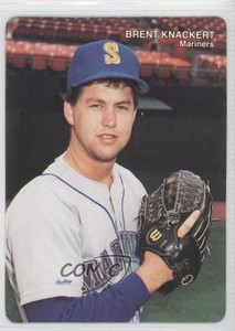 1990 Mother's Cookies Seattle Mariners Stadium Giveaway Brent Knackert Rookie RC