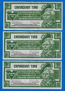 Canadian Tire Money (CTC) Lot - 3 x 5 Cents 2011 - 3 Consecutive CT#05 - Picture 1 of 4