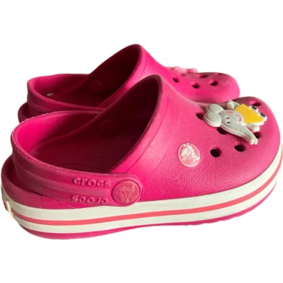 Zapatos de cocodrilo liso rosa intenso para niñas pequeñas con dijes Peppa Pig - talla 6 7 6/7 Foto 1 de 4
