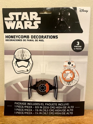 Decoración colgante de panal de cumpleaños de Star Wars (3 piezas) Storm Trooper niños Foto 1 de 4