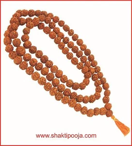 Genuine Rudraksh Rudraksha Japa Mala Holy Hindu 108+1 beads Rosary 11 mm size  - Picture 1 of 1