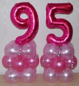 95. GEBURTSTAG - ALTER 95 - WEIBLICH - MÄDCHEN - FOLIENBALLONDISPLAY - TISCHMITTELSTÜCK - Bild 1 von 2