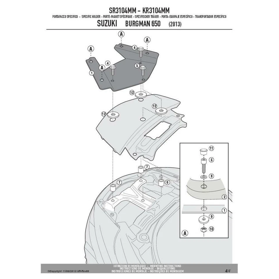 GIVI PORTAPACCHI PER SUZUKI 650 AN BURGMAN 2002-2020