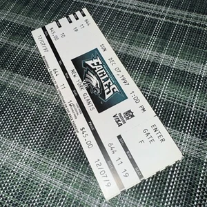 Eagles Unused Ticket Stub 12/7/1997 BRIAN DAWKINS FIRST CAREER TOUCHDOWN! 🦅 - Picture 1 of 1