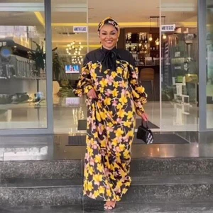 Dubai Damen muslimisch afrikanisch Dashiki Abaya Maxikleid Türkei islamischer Kaftan arabisch - Bild 1 von 19