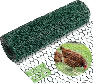 Fokzucyo Chicken Wire Fencing,13.8X118 Inch Chicken Wire,19 Gauge PVC Coated ... - Picture 1 of 12