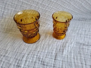Lot of 2 Indiana Glass Co. Colony Whitehall Cubist Replacement Glasses Amber - Picture 1 of 5
