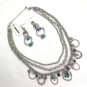 New Directions Necklace Earring Set NWT Multi Color Beads - Picture 1 of 8